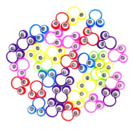 Kids rings googly eyes (100 pcs)