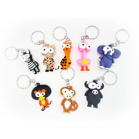Key chain comic animals (48 pcs)
