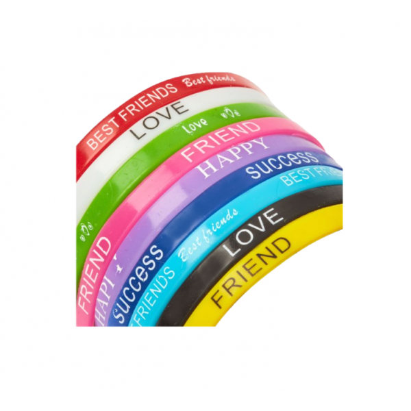 Rubber Bracelets 100 pcs