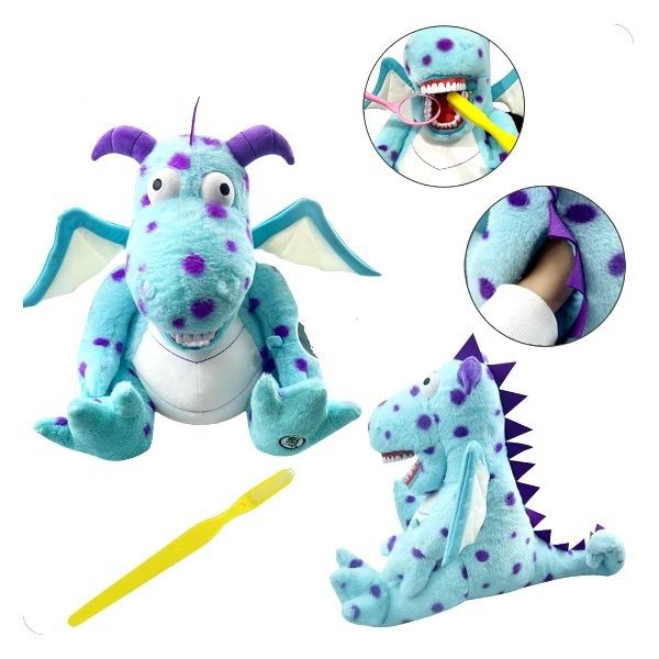 KinderDent – Demonstrations-Zahnpuppe Drache blau groß