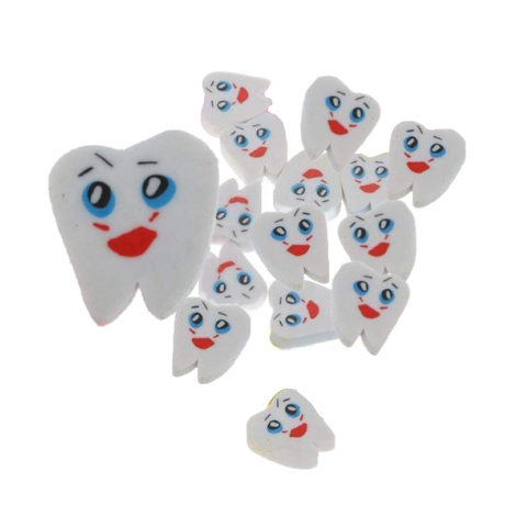 Tooth-shaped erasers white