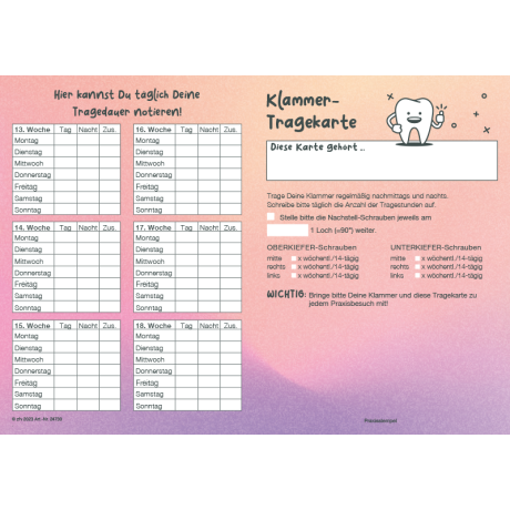 Retainer Card Toothbuddies (100 pcs)