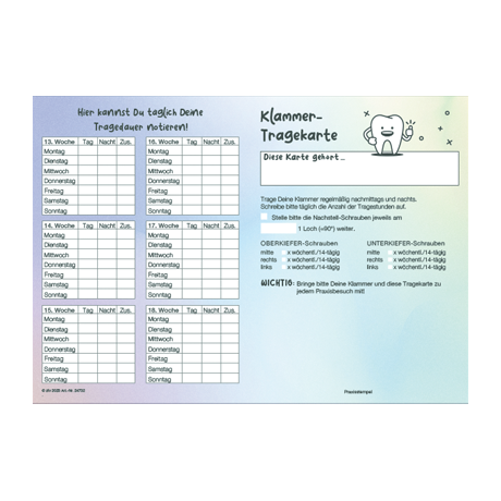 Klammer-Tragekarte (100 Stk)