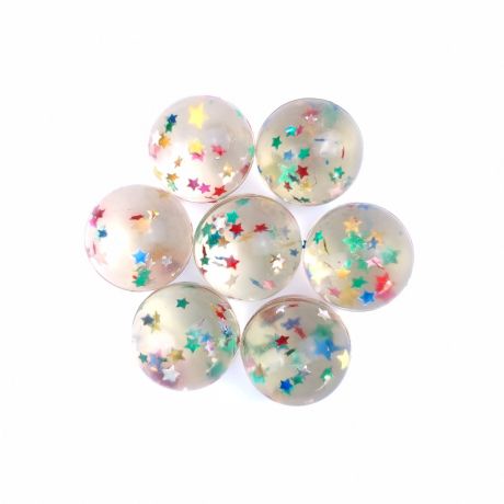 Glitter-Star Bouncy Balls (70 pcs)