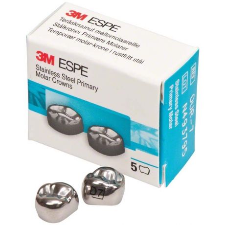 3M Stainless Steel Crowns for Deciduous Molars (Pack of 5)