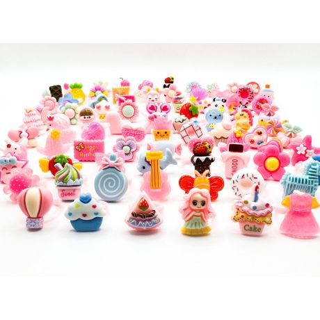 Kids Rings pink Mix (100 pcs)