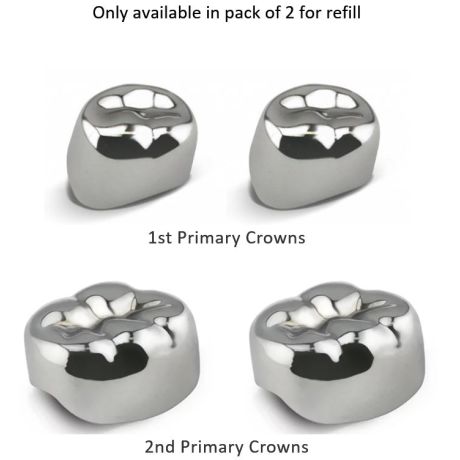 48pcs Stainless Steel Pediatric Primary Molar Crowns – Preformed Dental Kids Crowns Kit