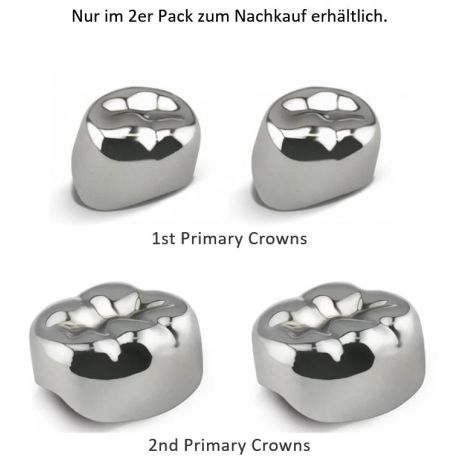 Denovo Edelstahlkronen (2er Pack)