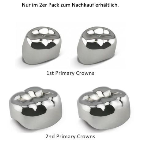 Denovo Edelstahlkronen (2er Pack)