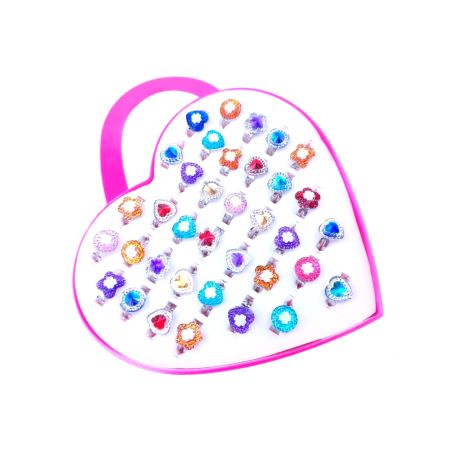Glitzerstein Ringe (36 Stk)