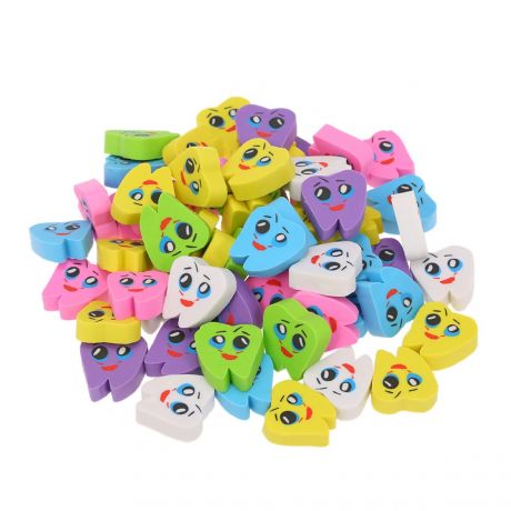 Tooth Shaped Erasers colorful