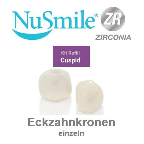 Milcheckzahnkronen einzeln - NuSmile ZR (Zirkonium) + Try-ins